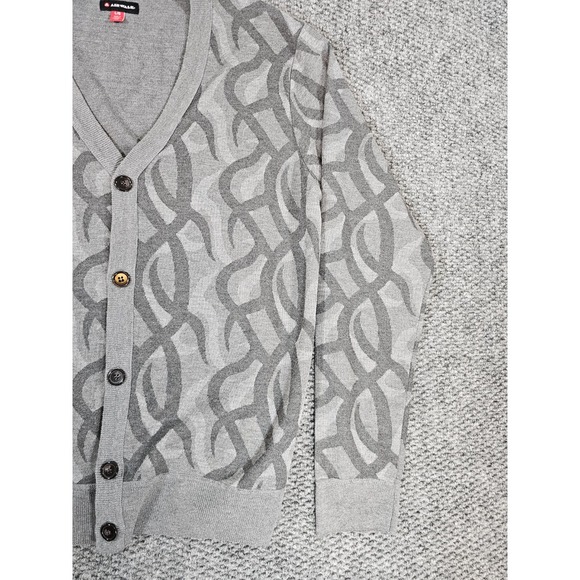 Airwalk Gray‎ Cardigan Mens Large Sweater Full Button Sweatshirt Soft Grandpa - Picture 5 of 7